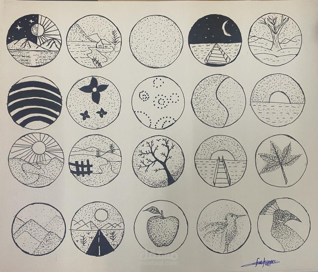 رسم بنقاط وزخرفة