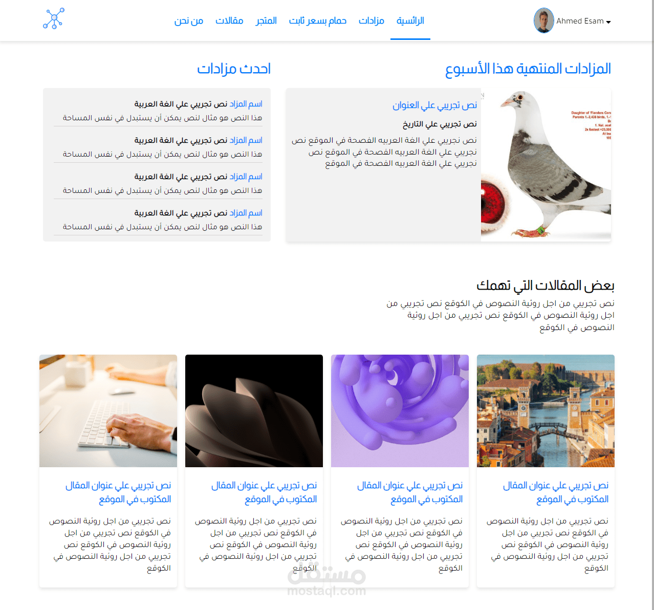 Pigeon Auctions Site