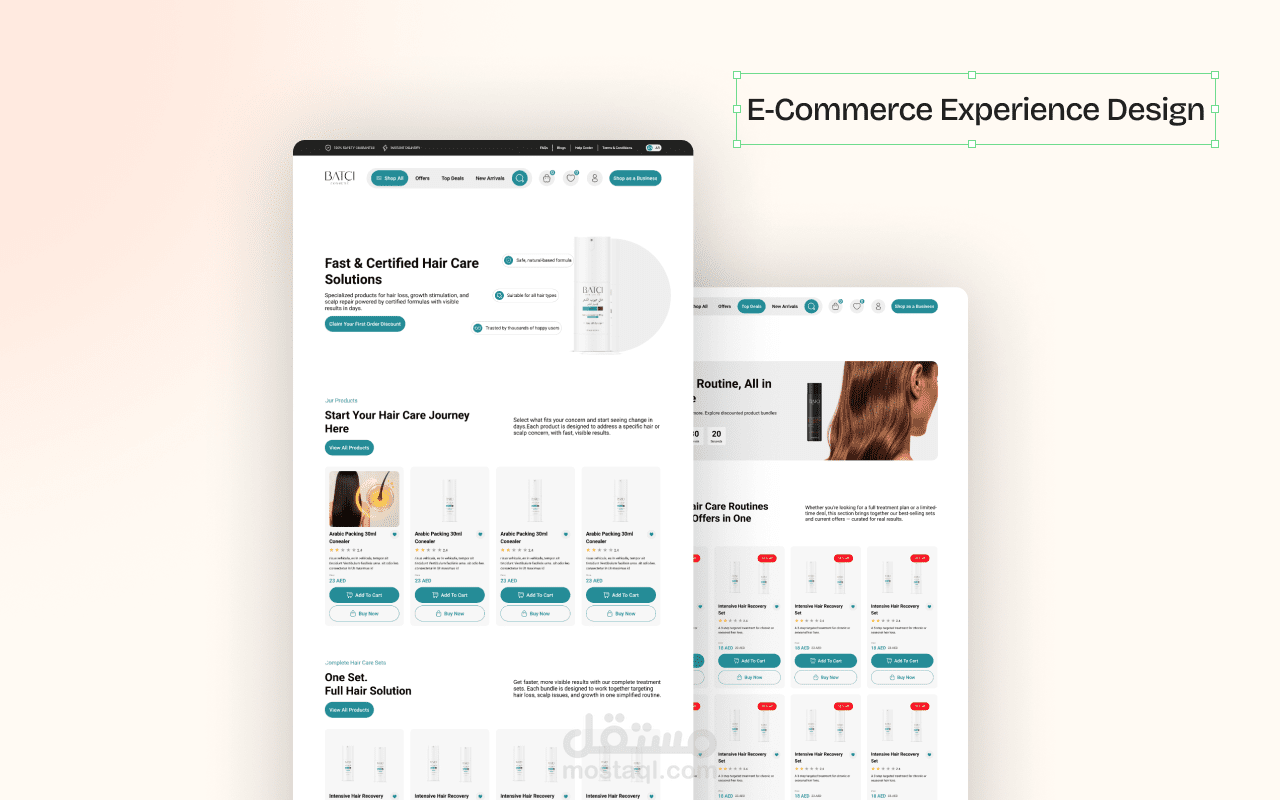 تصميم وتطوير موقع تجارة إلكترونية متكامل (E-commerce)