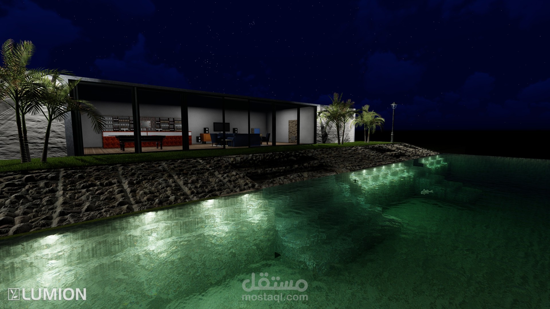 تصميم شاليه على البحر