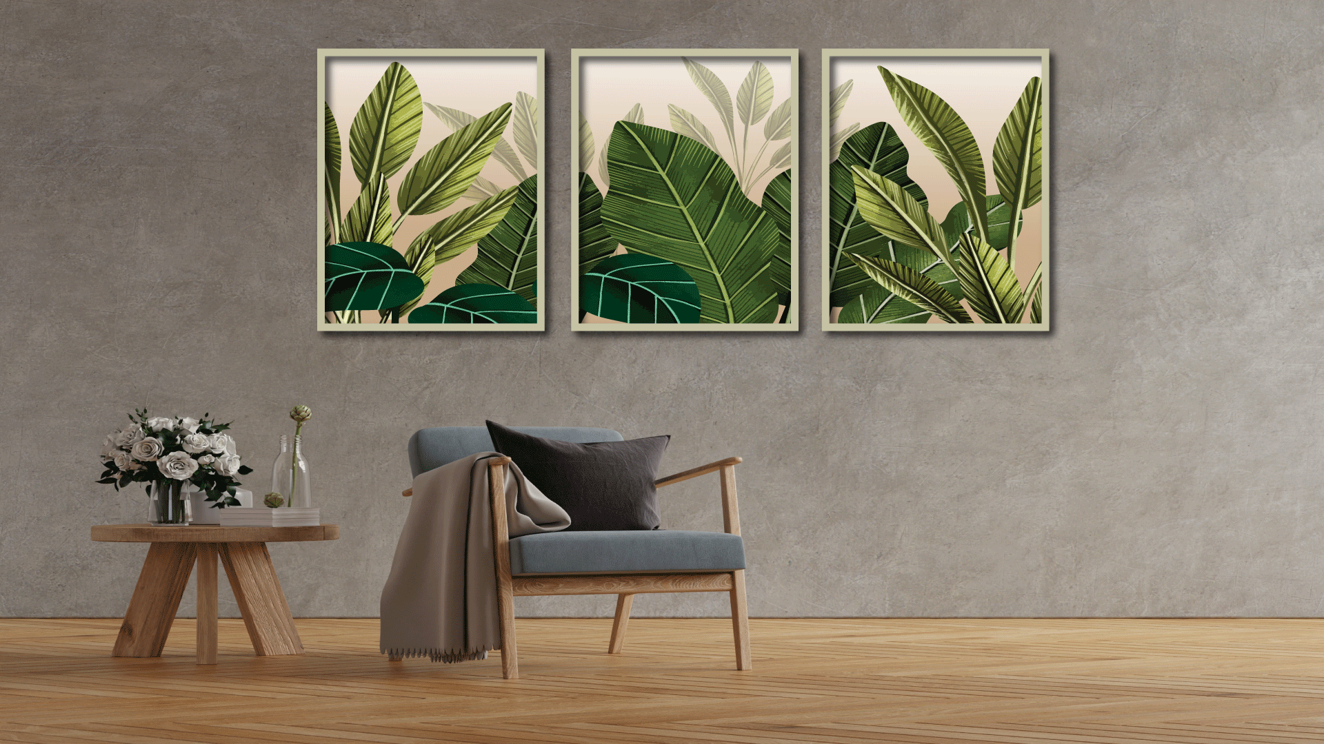 لوحة جدارية ثلاثية