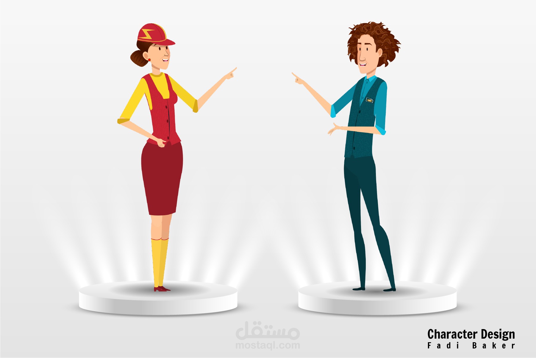 تصميم شخصيات كرتونية ثنائية الأبعاد لصالح شركة ألمانية