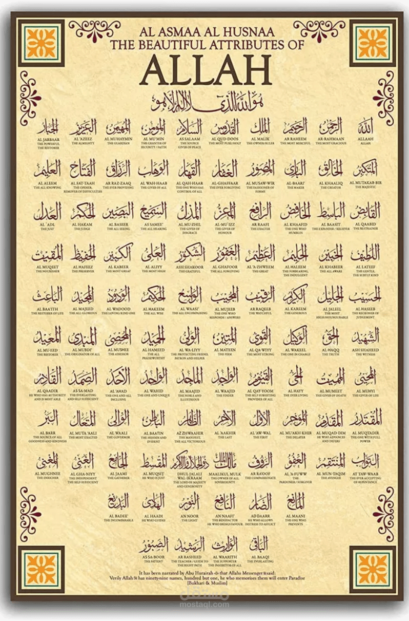 ترجمة كتاب أسماء الله الحسنى