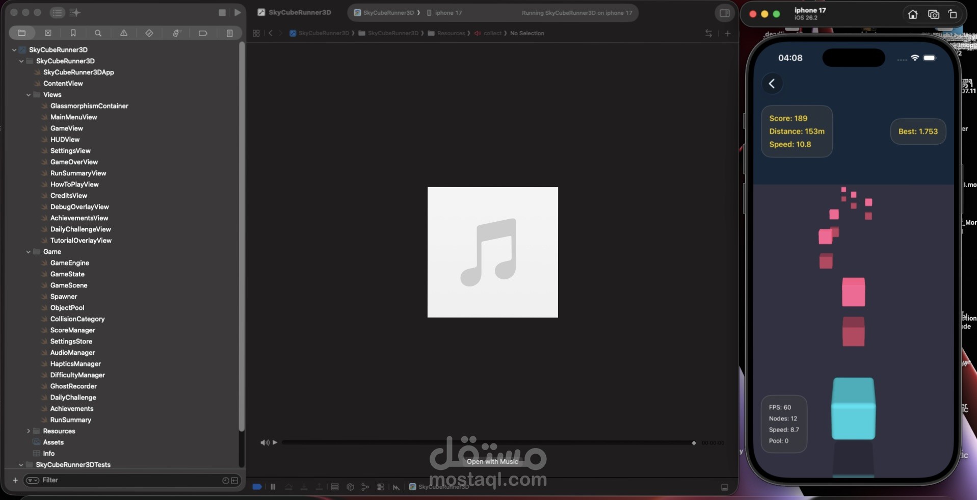 لعبة iOS ثلاثية الأبعاد (SwiftUI + SceneKit)