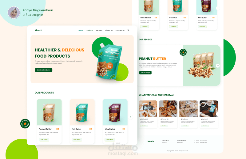 تصميم موقع Munch لسناكس صحية و لذيذة