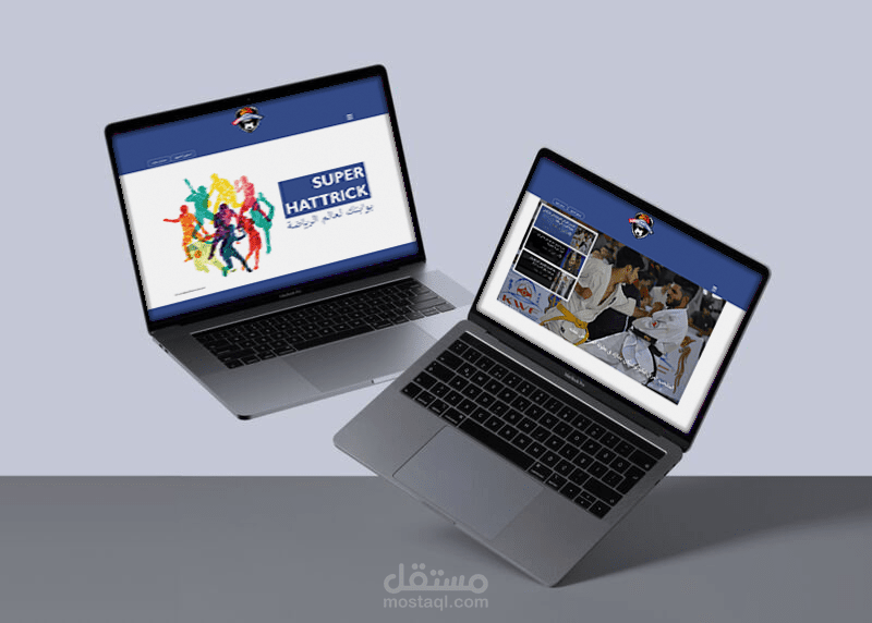 الواجهة الأمامية لموقع إلكتروني خاص بالرياضة