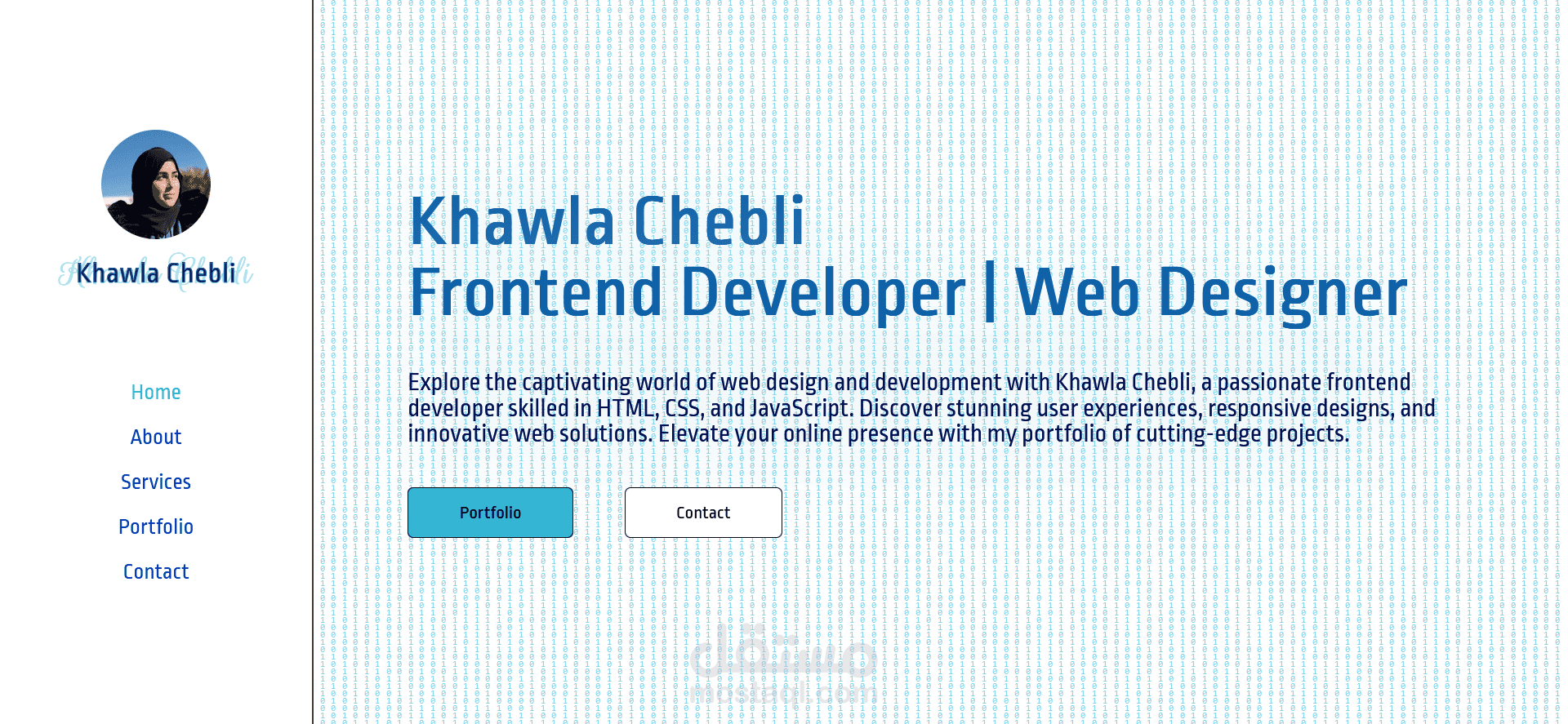Personal portfolio website using Wordpress