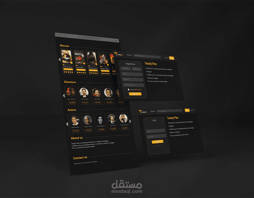 Tasaly flex - UI/UX موقع تقييم افلام