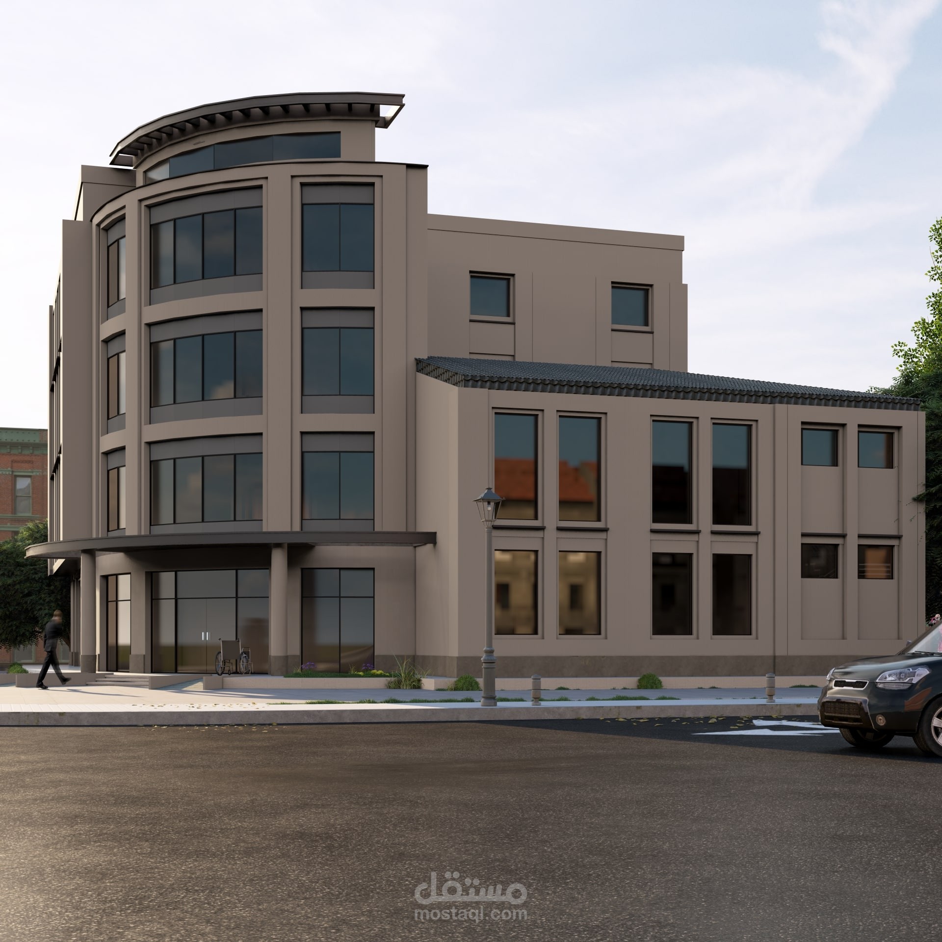 تصميم واجهات مبنى إداري