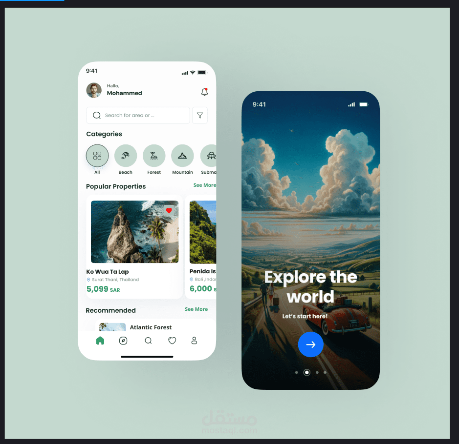 تصاميم بصرية لواجهات تطبيقات الجوال (UI)