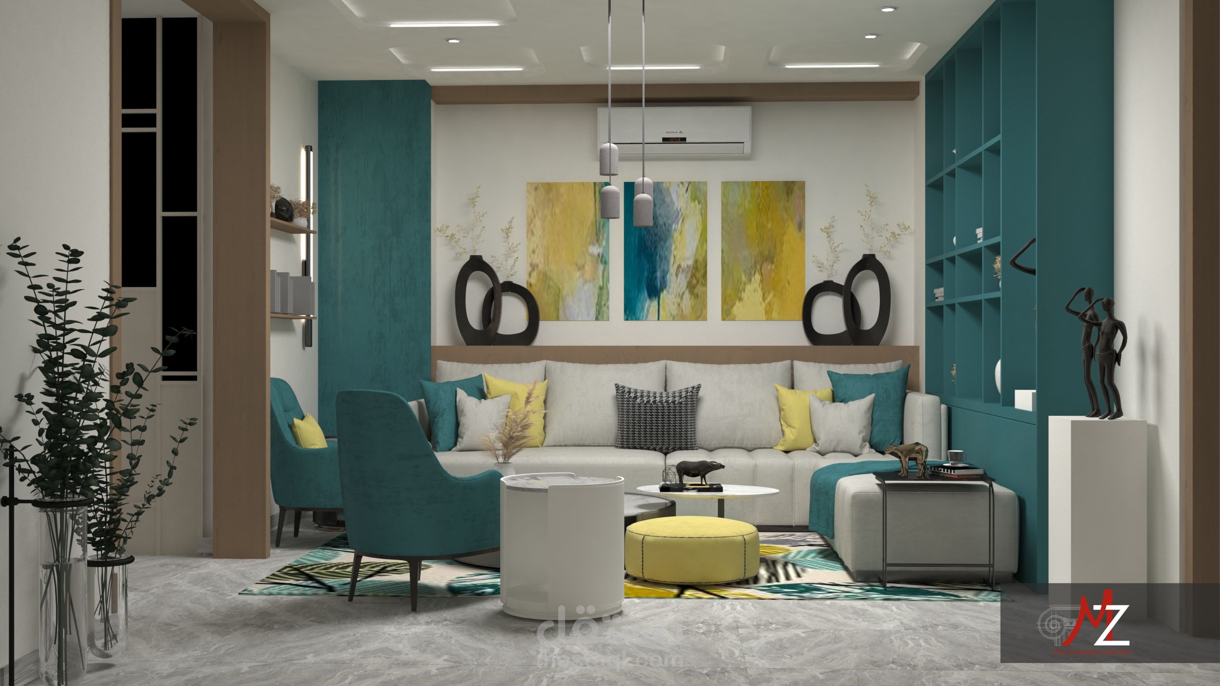 تصميم صالة معيشة داخلية