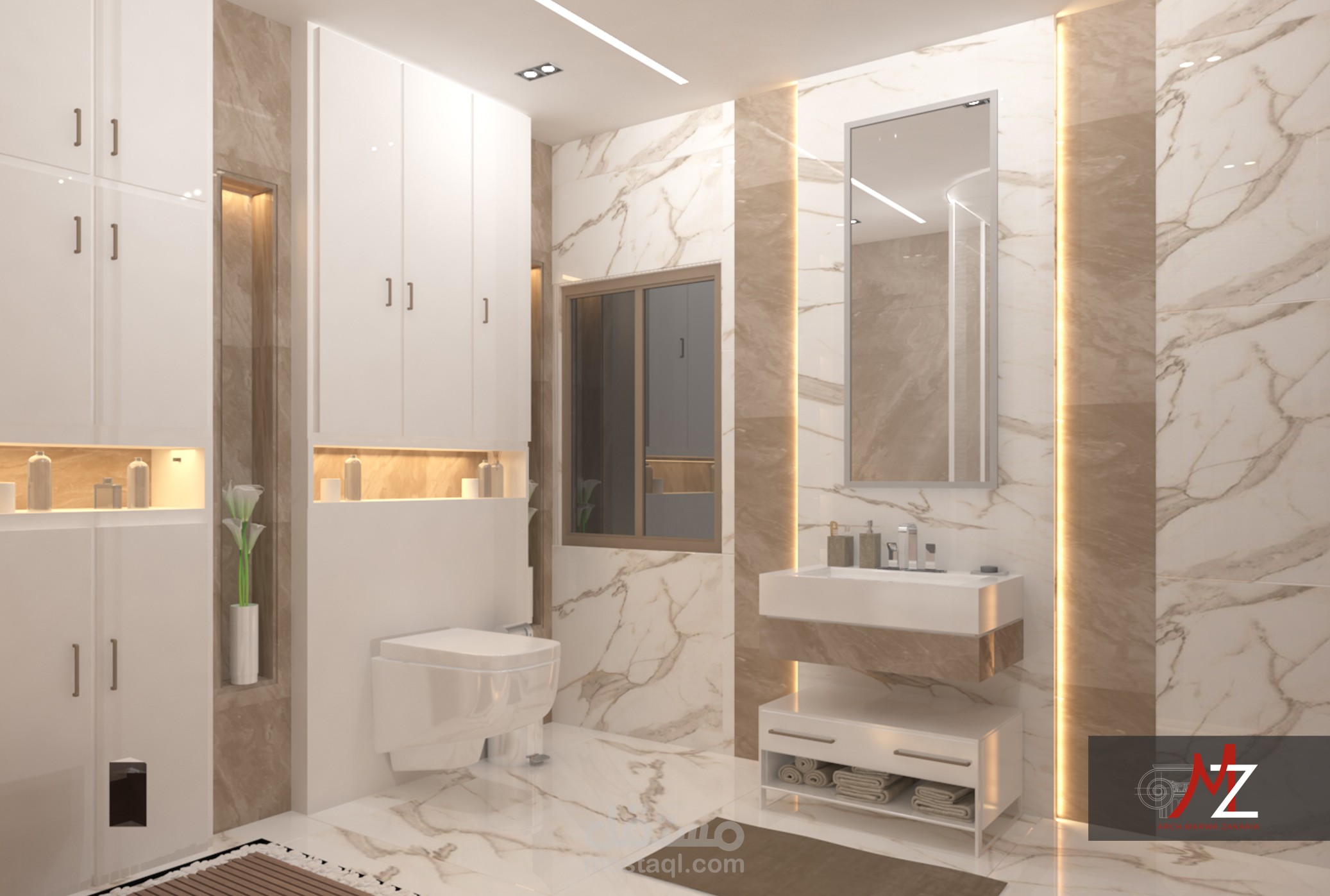 تصميم حمام رئيسي