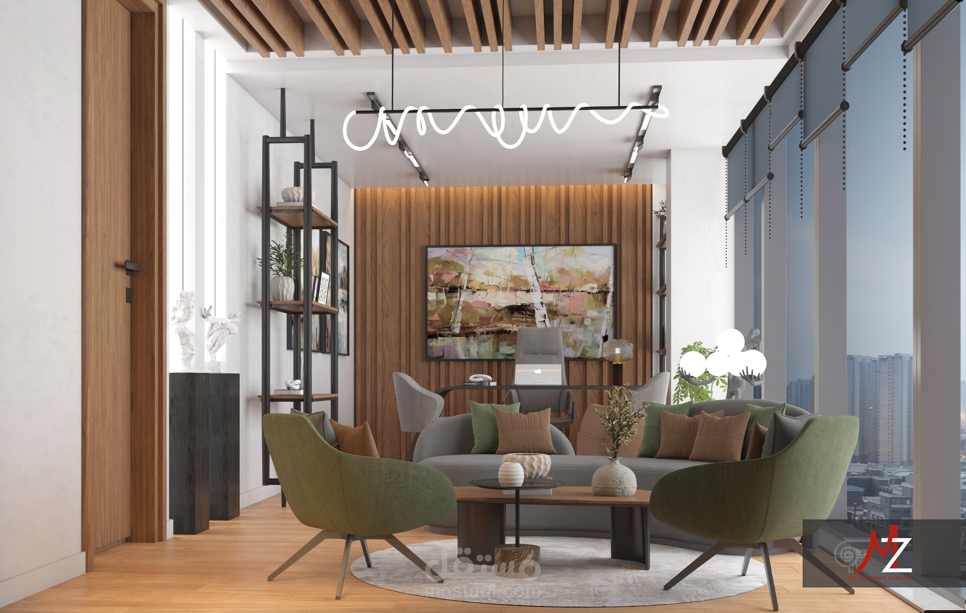 تصميم داخلي لغرفة ادارة