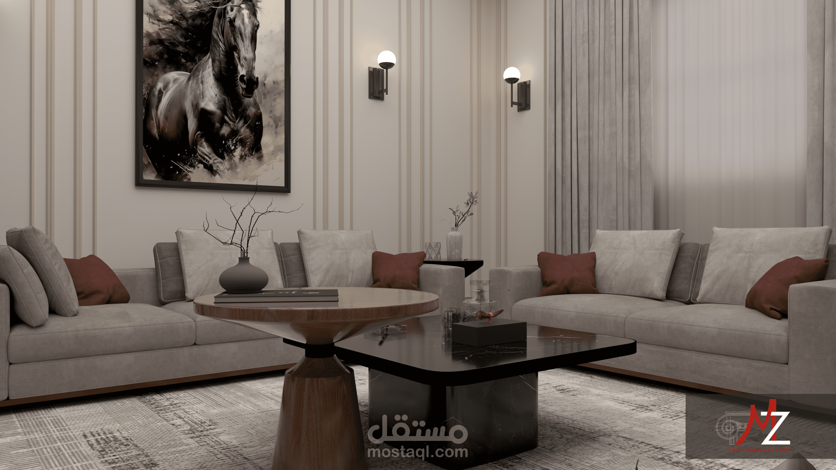 تصميم داخلي لصالة عائلية