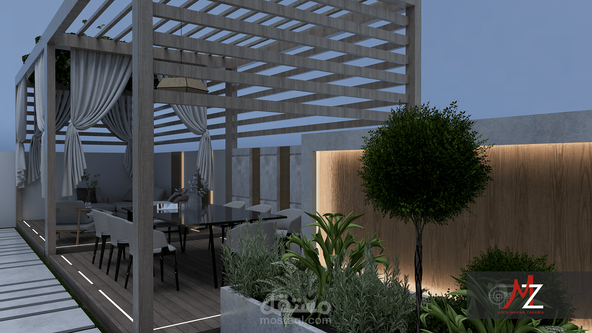 تصميم رووف ملحق بفيلا سكنية