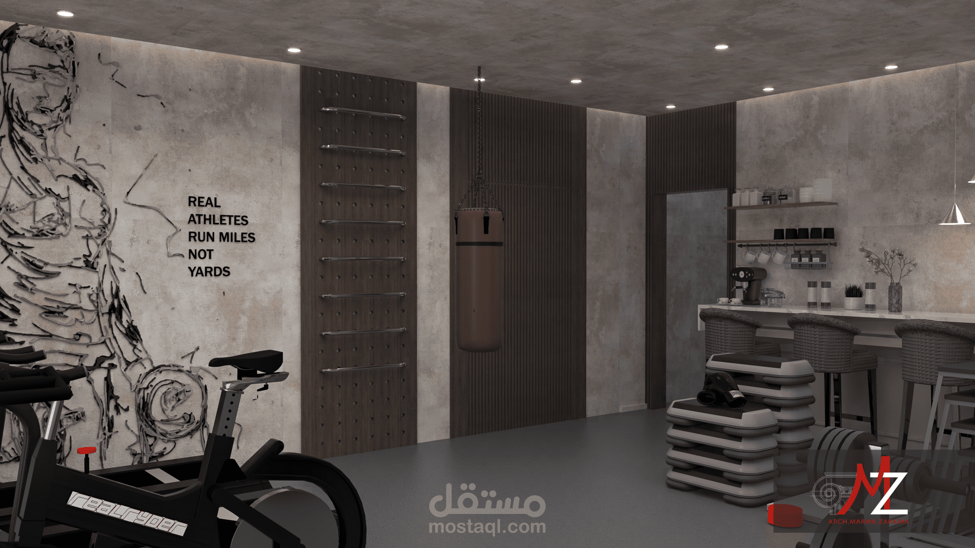 تصميم صالة جيم بفيلا سكنية