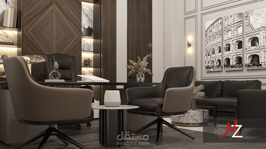 تصميم غرفة مكتب اداري خاص