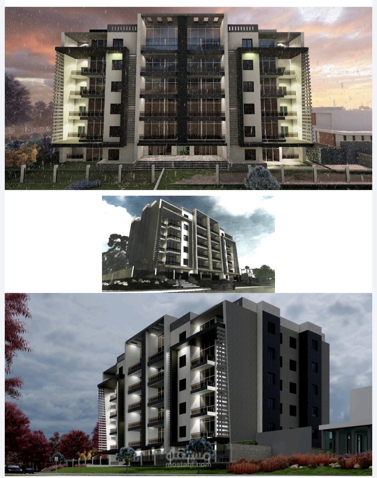 تصميم واجهة عمارة سكنية