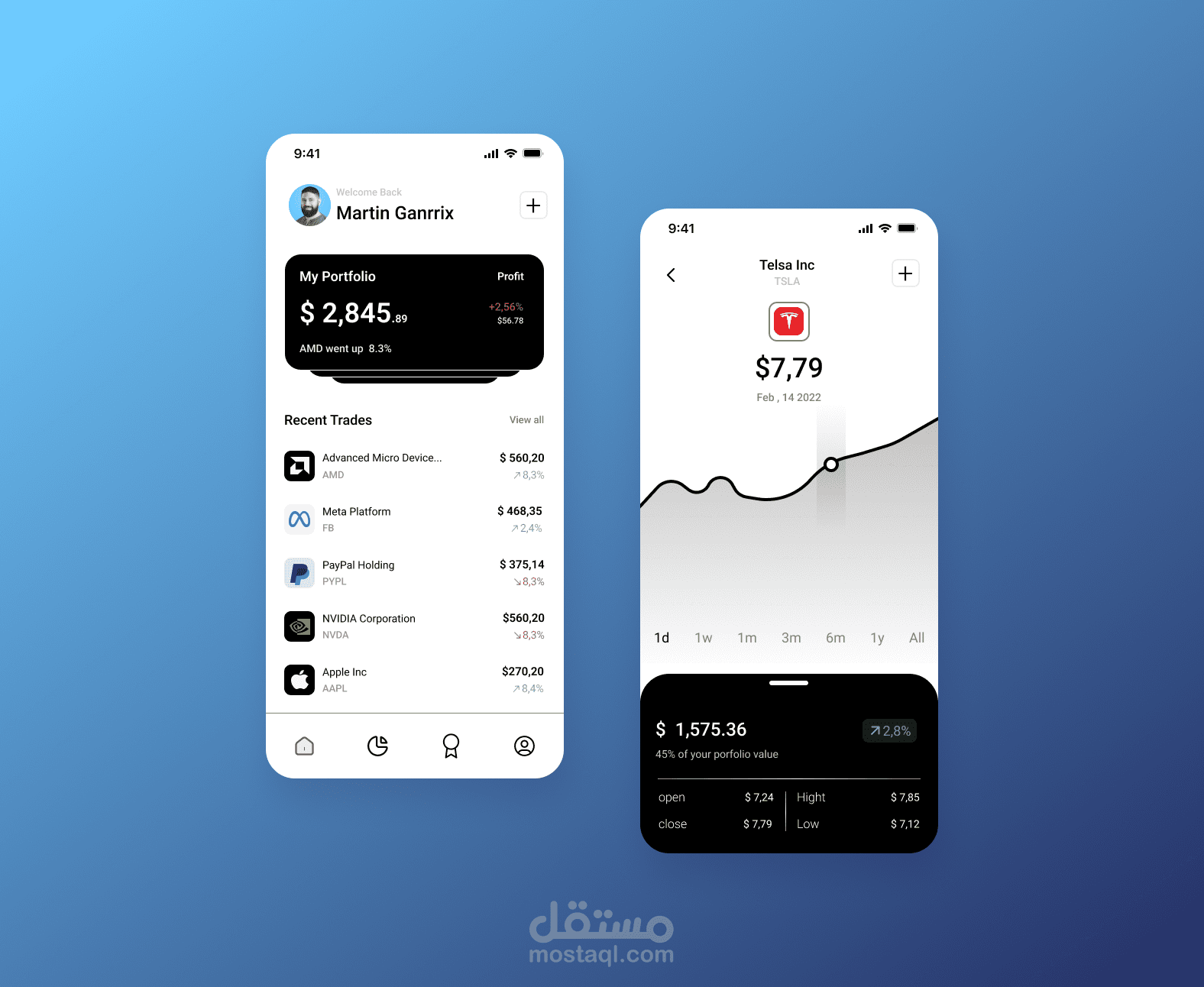 Ui/ux app design تصميم  تطبيق الأعمال والإدارة