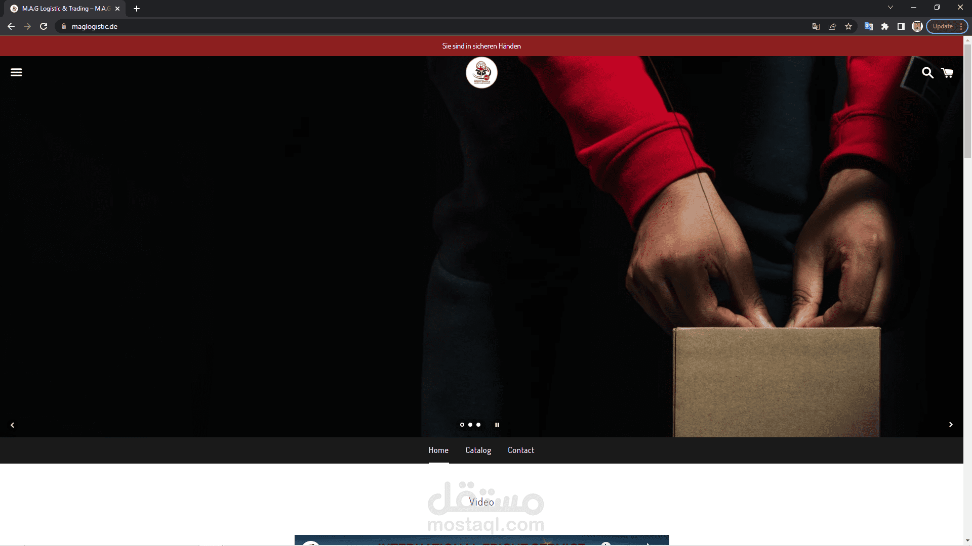 تصميم متجر (الغوش اللوجستية MAG Logistik I) الإلكتروني بشكل متكامل