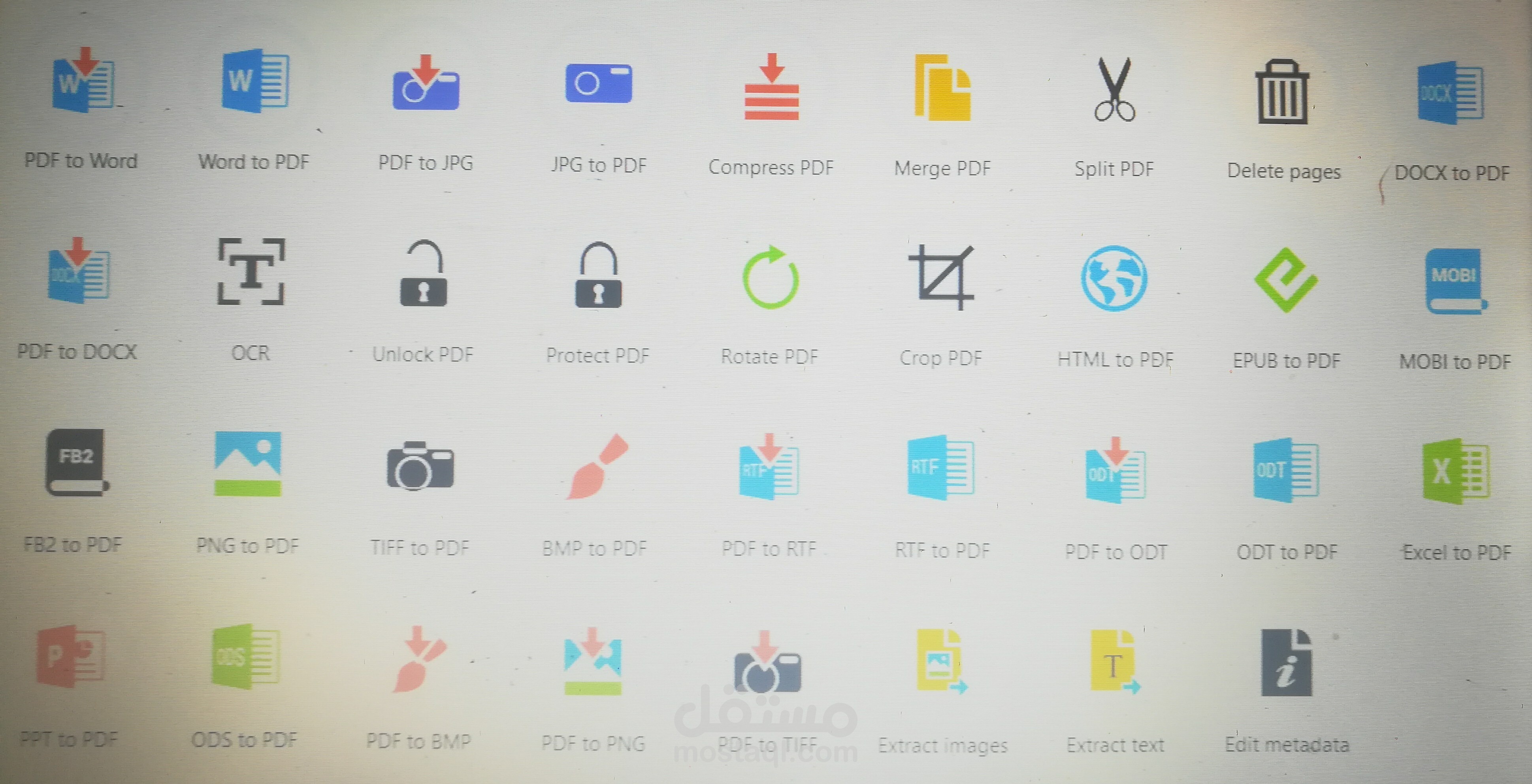 تحويل جميع صيغ الملفات الي pdf او منpdf الي صيغة اخري بدقة عالية