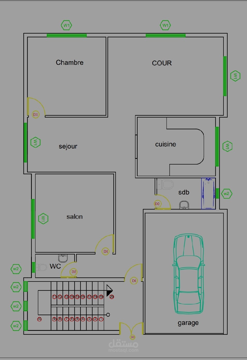 تصميم معماري لبيت في الجزائر