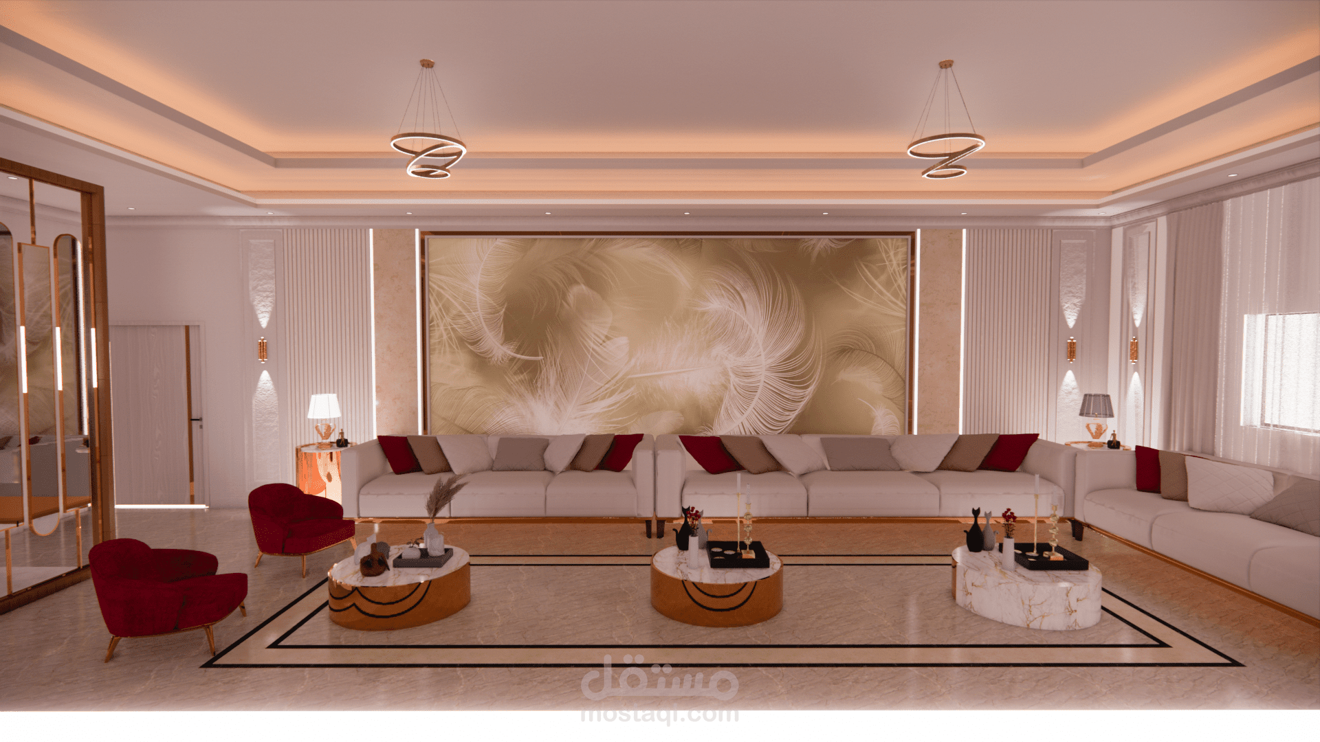 تصميم داخلي لصالة إستقبال