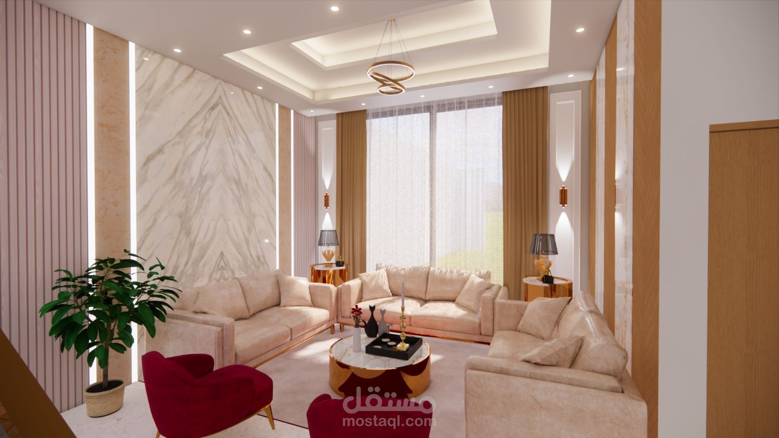 تصميم غرفة استقبال مودرن