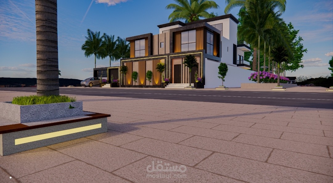 تصميم واجهة فيلا  موردن