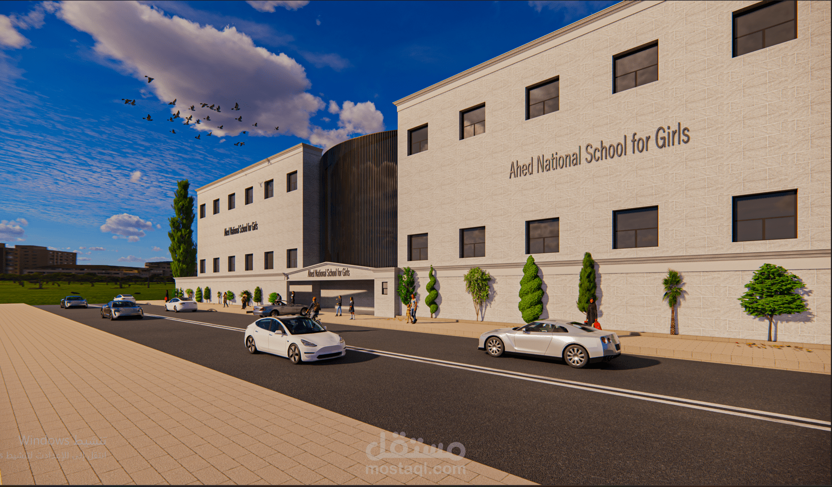 اعادة تصميم واظهار واجهة مدرسة