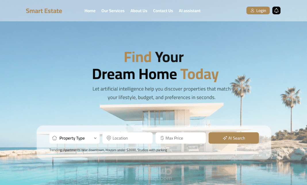 Smart Estate – AI-Powered Real Estate Platform | UI/UX Design