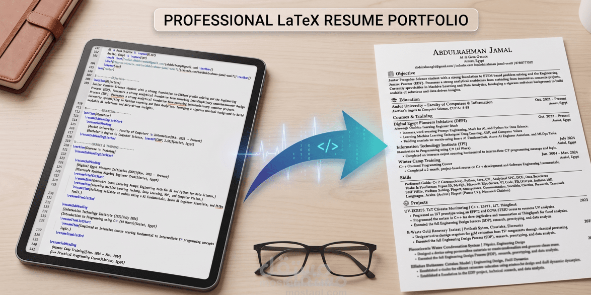 تصميم سير ذاتية احترافية (ATS-Friendly) بنظام LaTeX للمهندسين والتقنيين