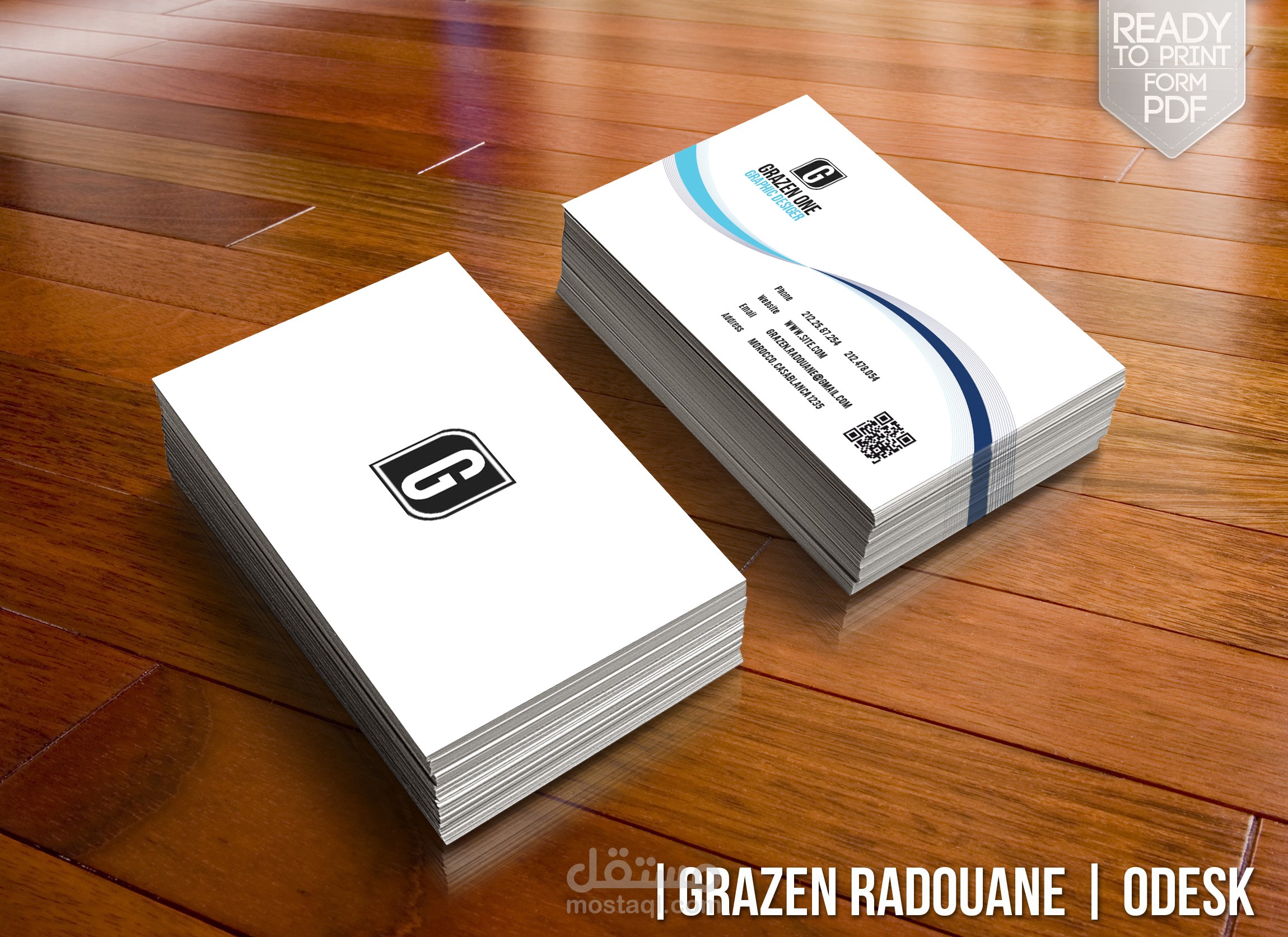 تصميم بطاقة الاعمال بطريقة  حترافية (11 تصميم)/ Business Card Pro