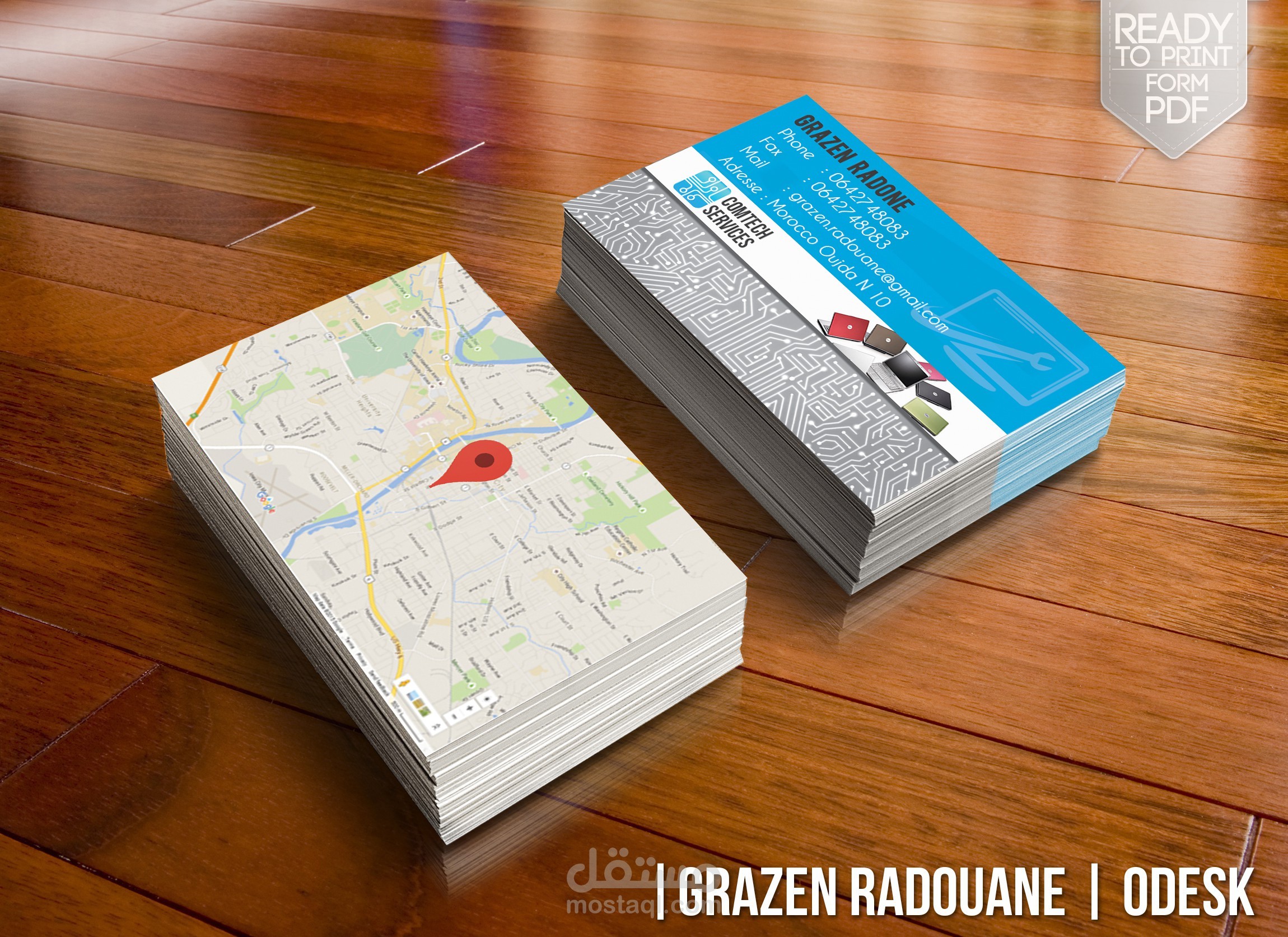 تصميم بطاقة الاعمال بطريقة حترافية (17 تصميم) / Business Card Pro