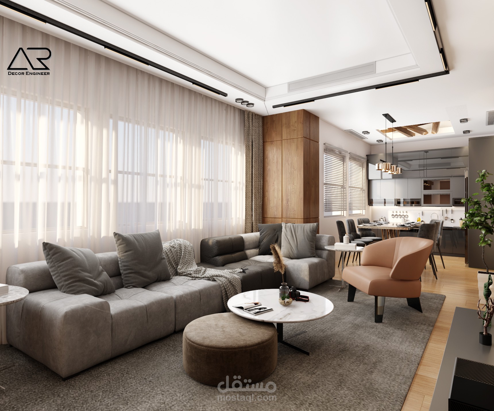 living & kitchen design