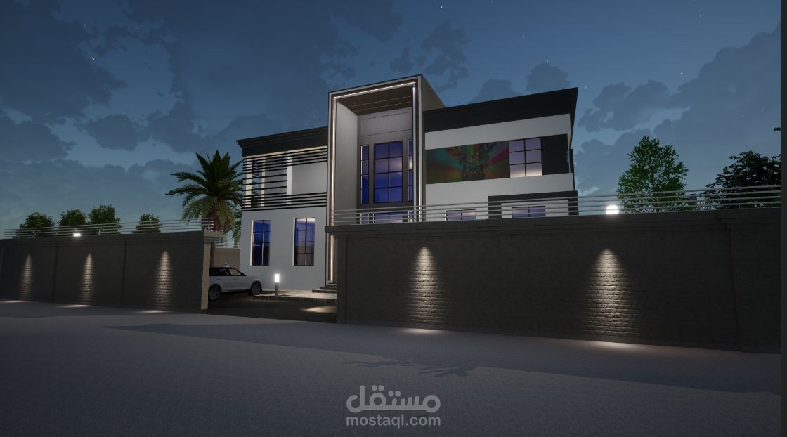 تصميم فيلا فخمة بنظام مودرن