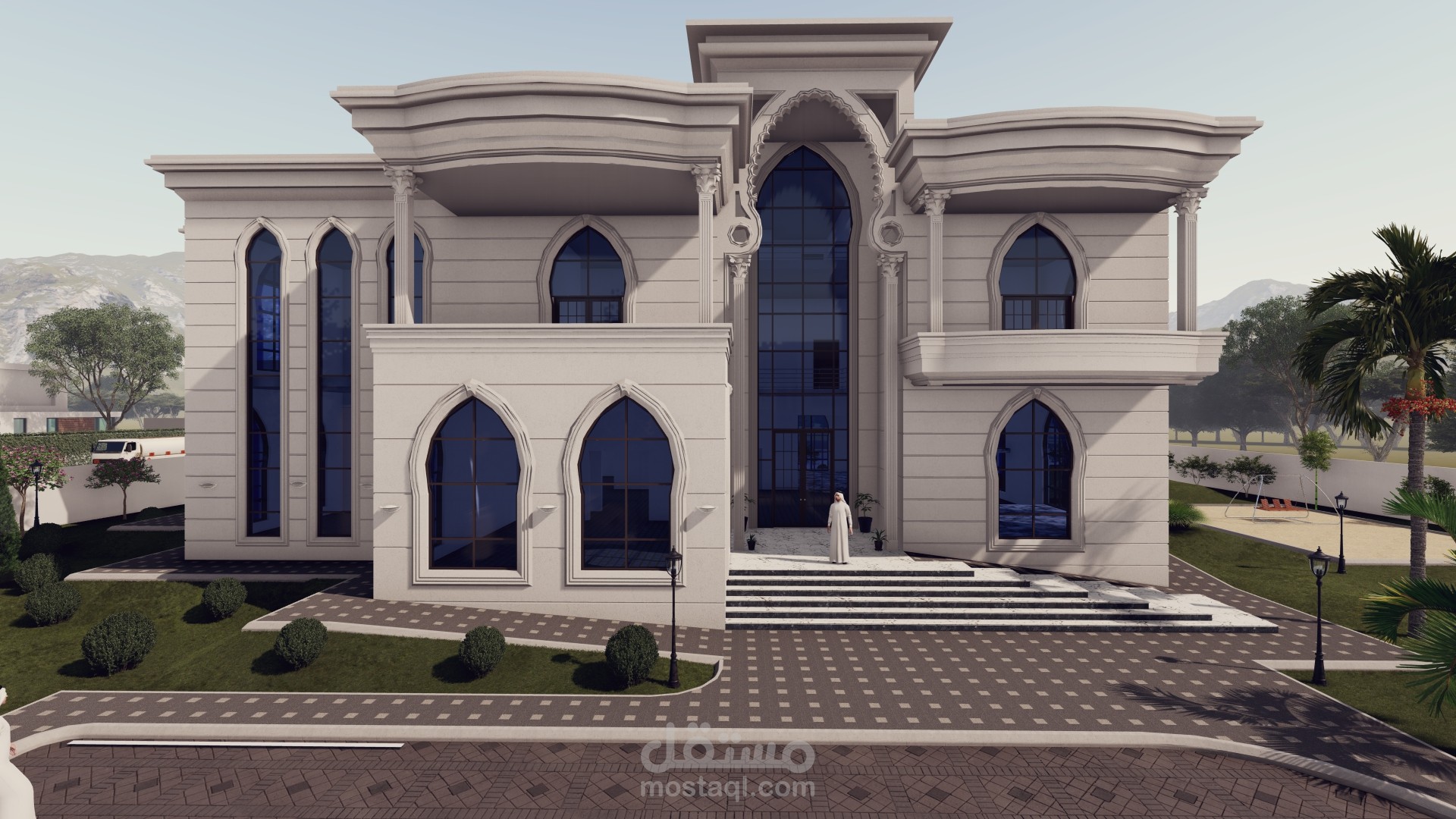 تصميم أولي لفيلا فاخرة