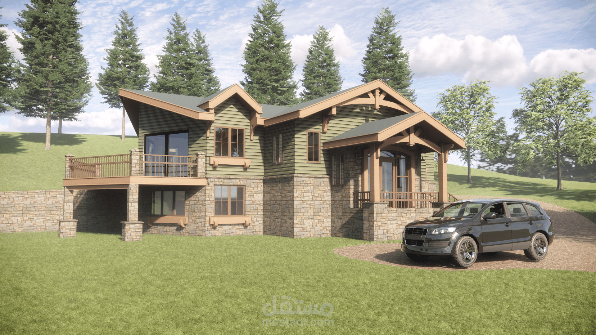 إضافة مدخل وكراج وترميم منزل قائم