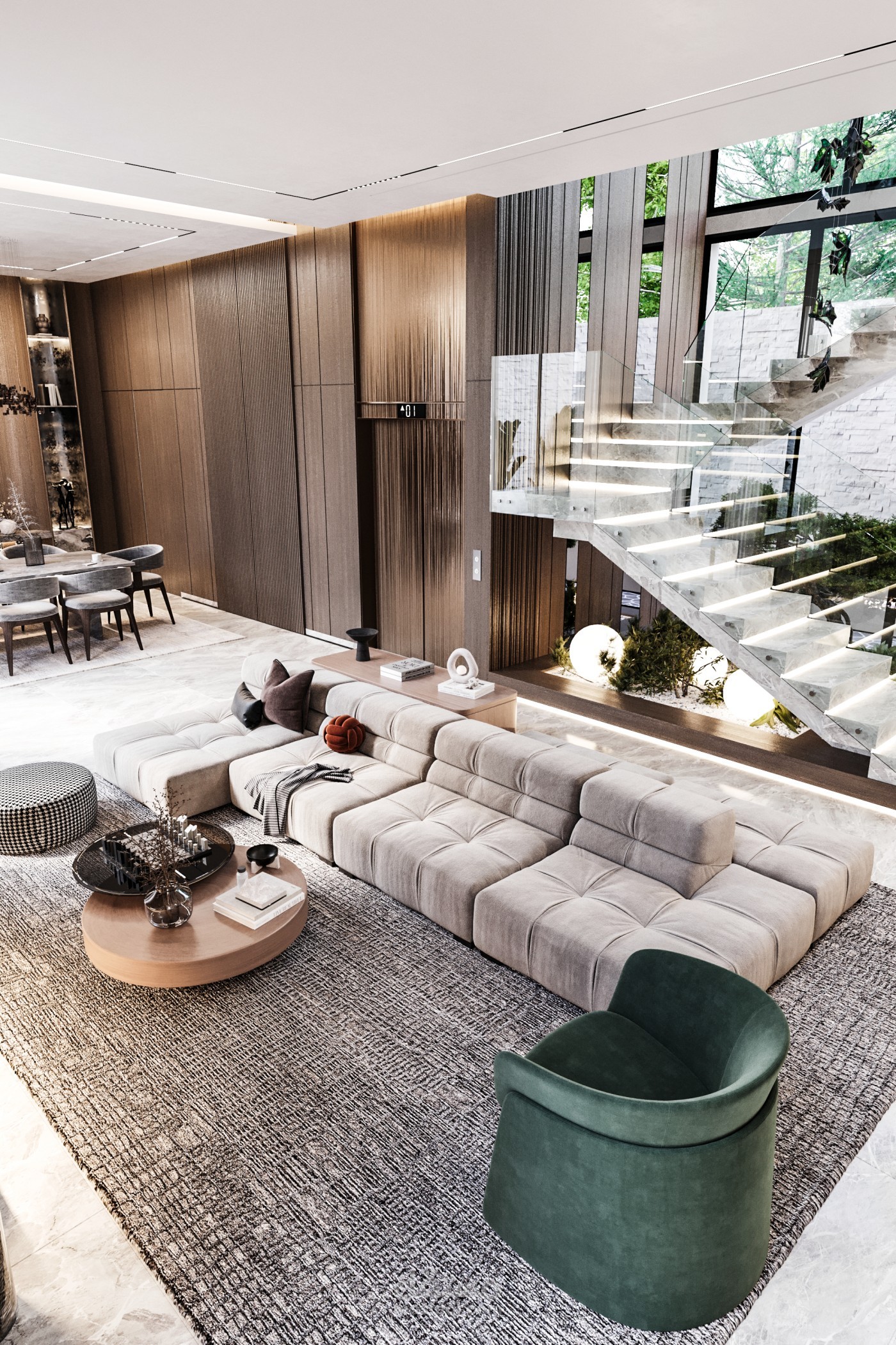 Ground Floor (Living area , Majes , Dining area)