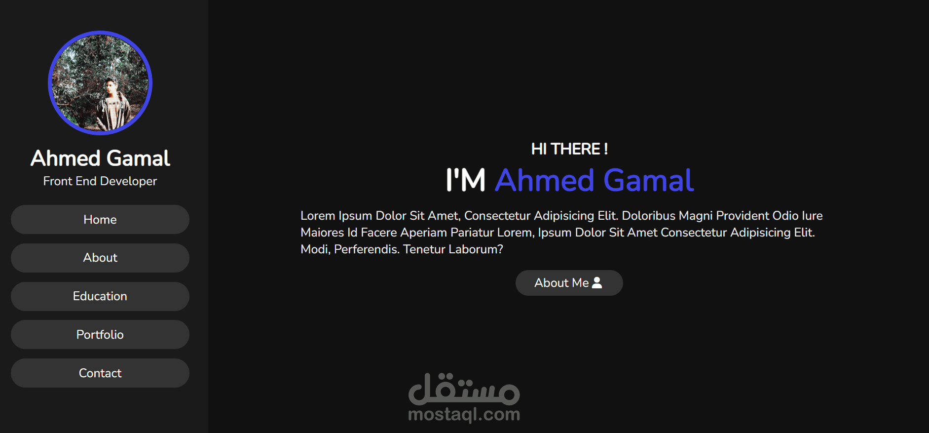 تصميم صفحه سيره ذاتيه كامله Design a full personal page