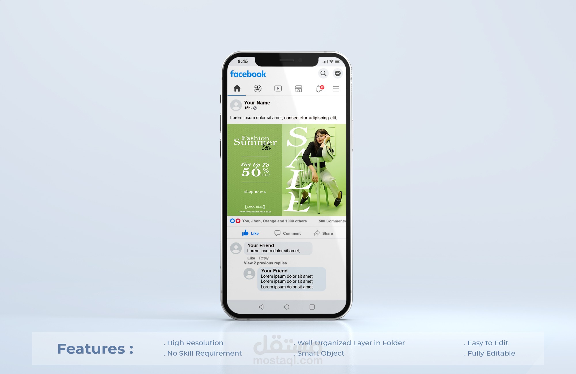 تصميم اعلانات و بوسترات تجارية لسوشيال ميديا