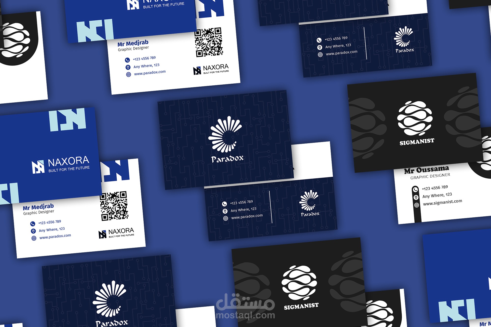 تصميم احترافي لبطاقات أعمال (Business Cards) عصرية وجذابة