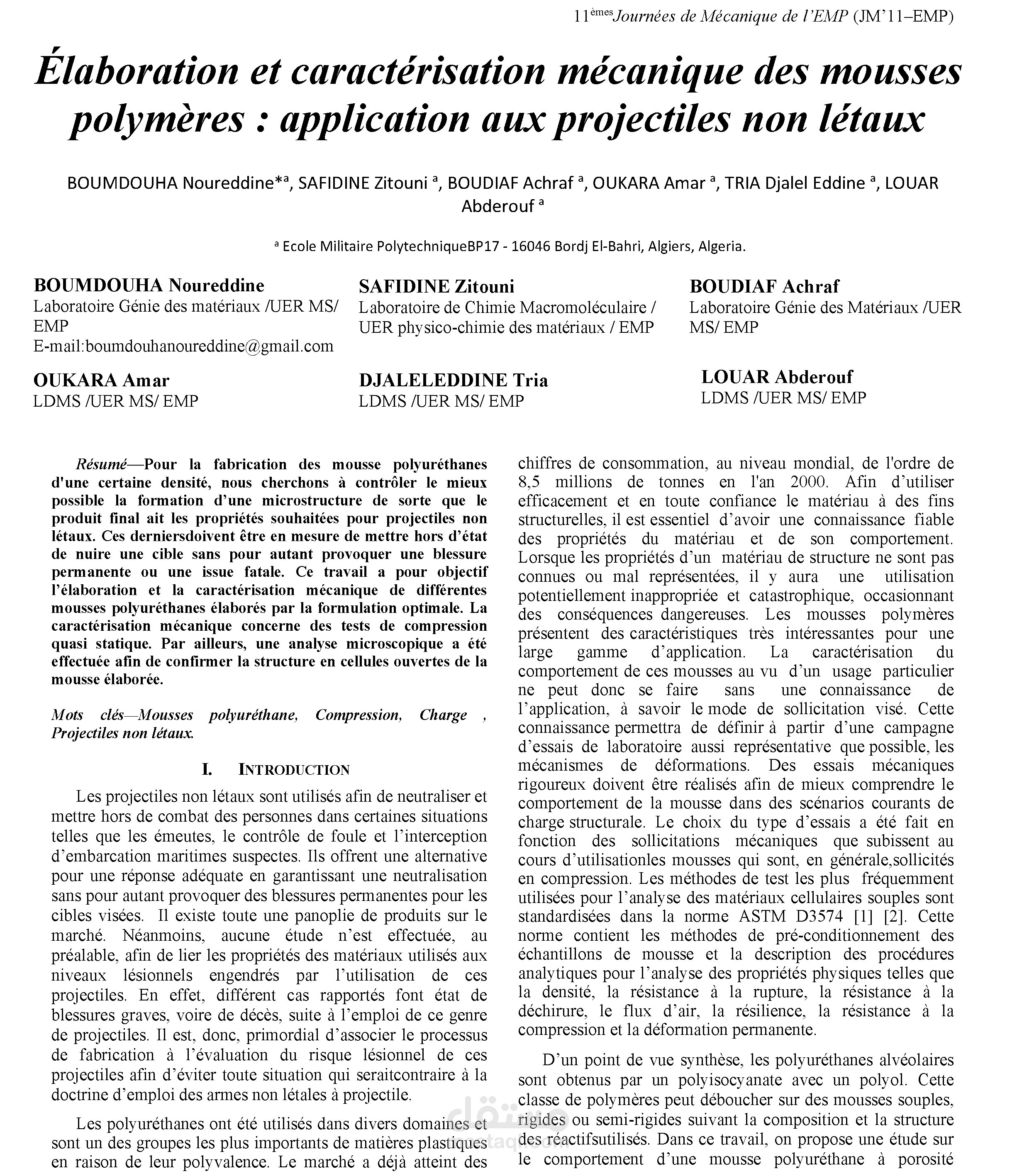 Int'l Conf_1_Technologie polymères souris, projectiles antidérapants