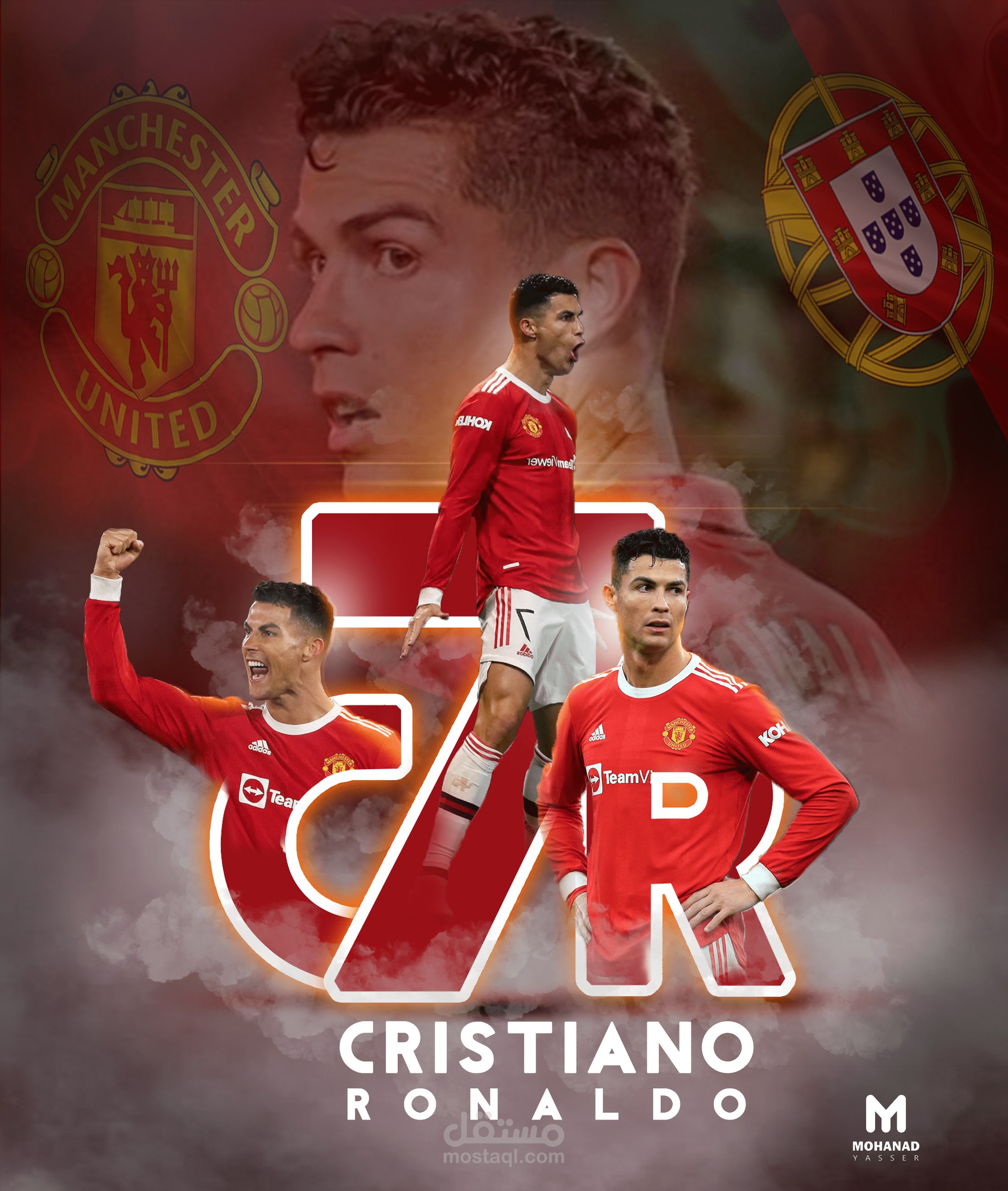 تصميم بوسترات رياضيه للاعبين كرة القدم