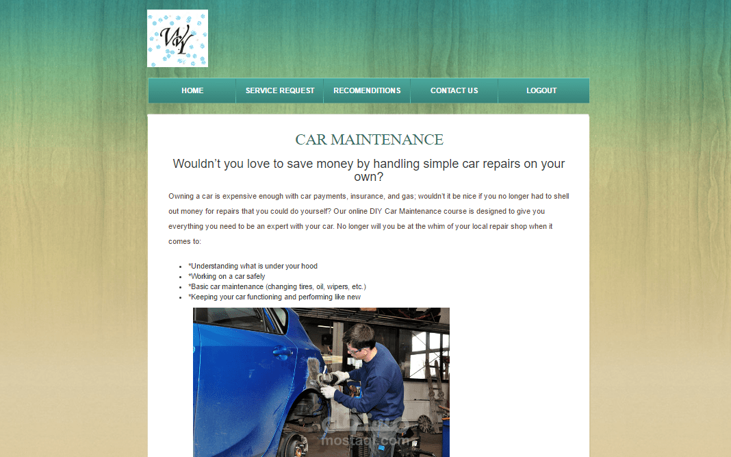 تصميم وبرمجة موقع صيانة سيارات