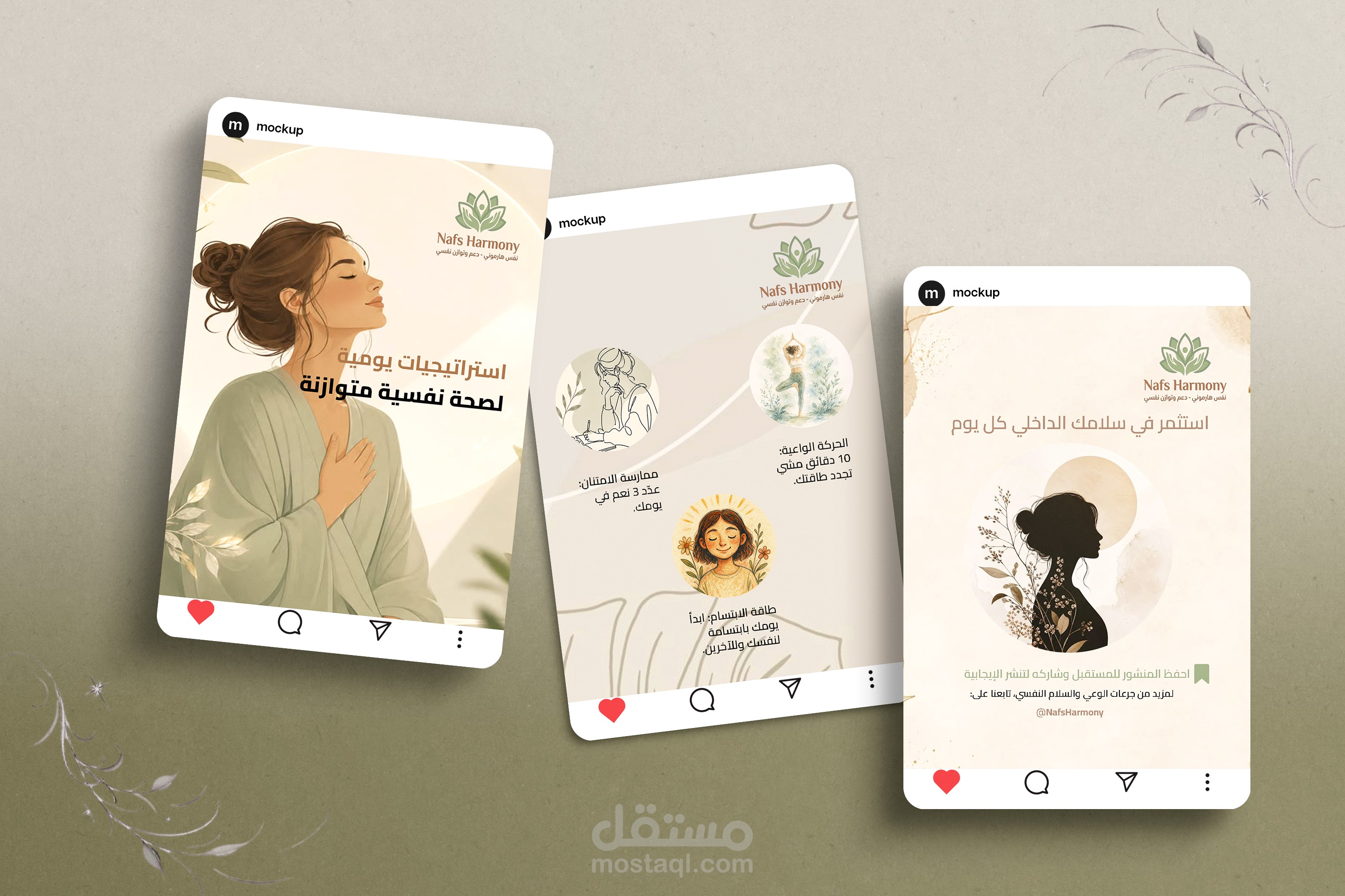 تصميم كاروسيل توعوي للصحة النفسية