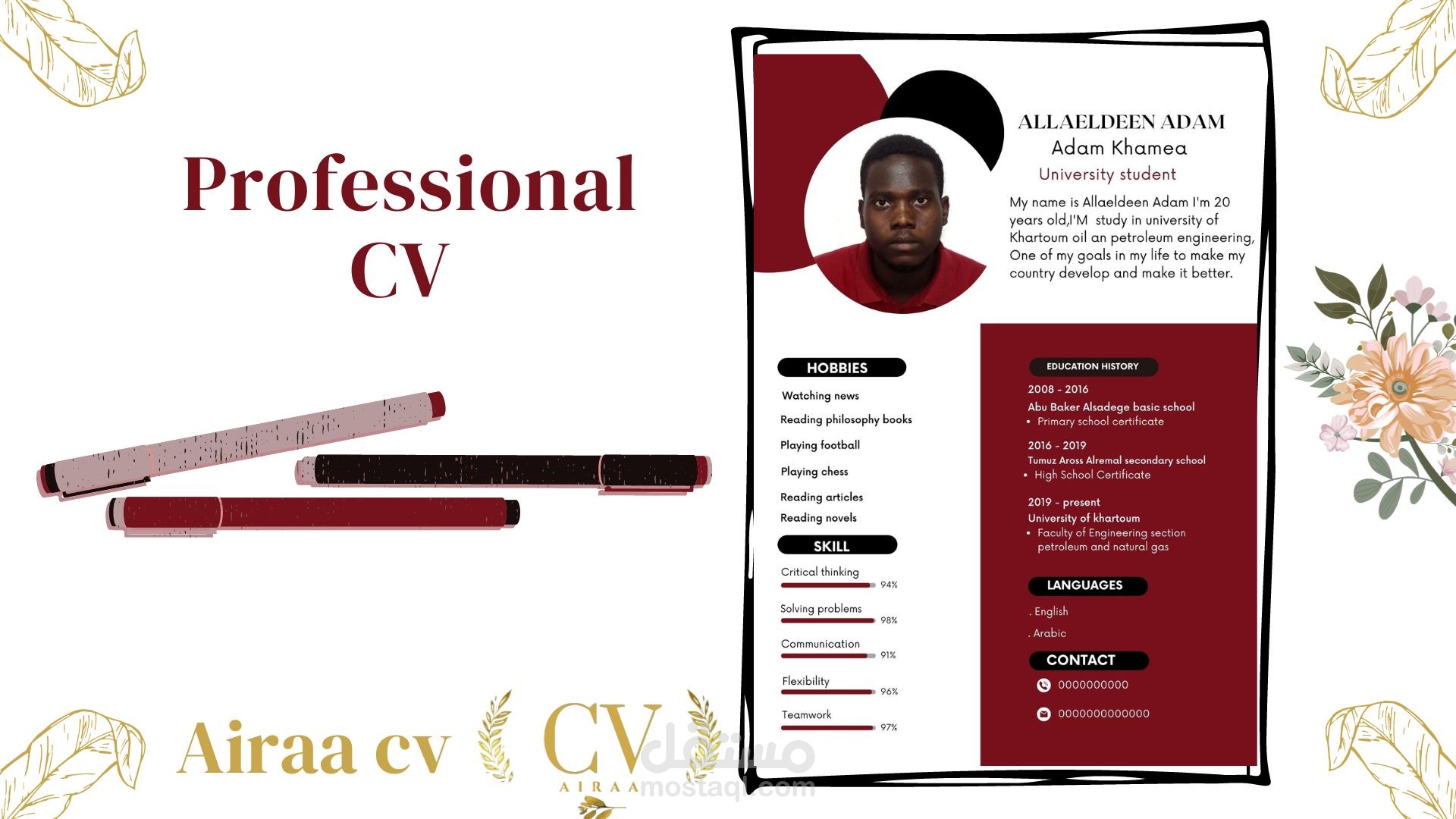 سيرة ذاتية احترافية