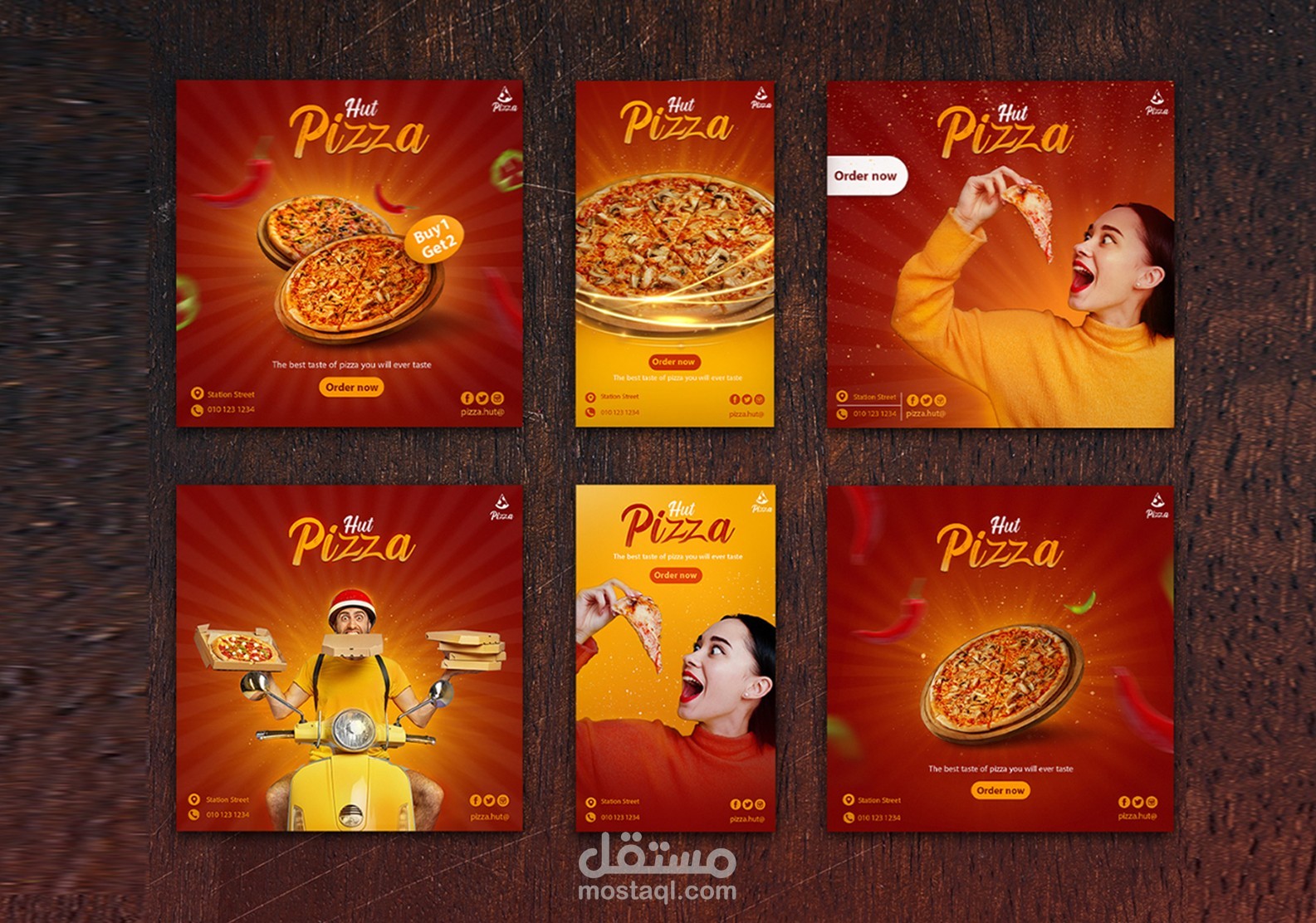 اعمالى فى تصايميم سوشيال ميديا (هوت بيتزا )