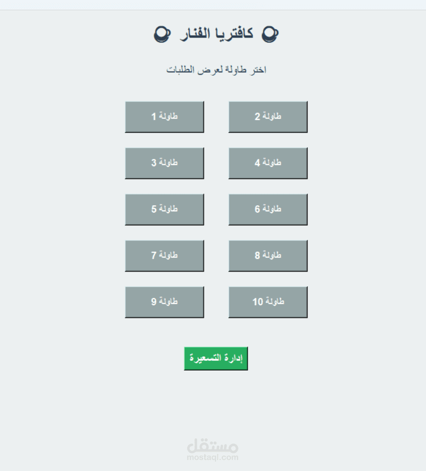 ادارة الكافتريات و المقاهي
