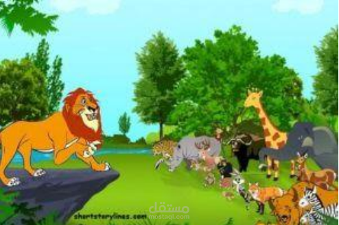 قصه الاسد والارنب(مترجمه) .